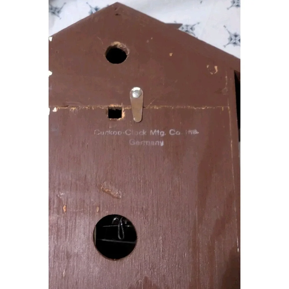 Vintage Mid Century Cuckoo Clock West Germany Traditional Style Dark Wood Time
